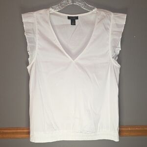 Halogen White Ruffle Sleeve Blouse